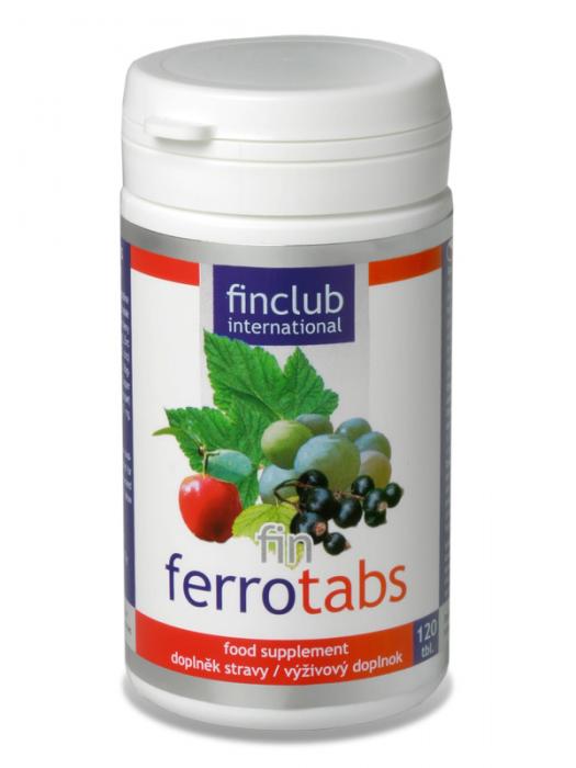 Finclub Ferrotabs - železo z rostlinných zdrojů + zinek, měď a vitamín C